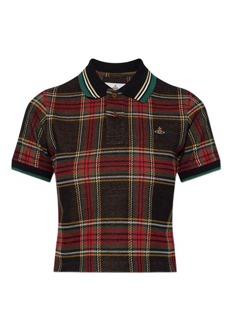 Red and black plaid short-sleeve polo shirt Vivienne westwood - women